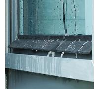 Barrera Antilluvia para Ventanas,Barra De Goma Autoadhesiva Impermeable,Negro Barrera De Agua For Alféizar Exterior,deflector de lluvia puerta,135° Ángulo,para protección exterior del hogar