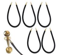 Barrera comercial de cuerda de terciopelo negro, divisores portátiles de línea de gestión de colas con ganchos para museo, hospital, parque infantil, 32 mm de grosor, 80 cm, 1 paquete