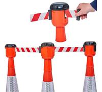 Barrera con cinta retráctil, Cono de tráfico retráctil con cinturón precaución multicolor 2 a 10 m(Red,10 m/32.8ft)