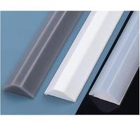 Barrera de Agua para Ducha,Barrera Agua Ducha Silicona, Mampara de ducha con sello para suelo de baño, barrera de tope para ducha, barrera de tope para sistemas de sujeción, húmedo y seco (negro, 3 m