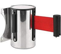 Barrera de banda Retráctil montada en la pared Barrera de banda retráctil, magnética Barrera de pared retráctil, banda telescópica de acero inoxidable montada en la pared, 2M/3M/5M Línea de barandilla