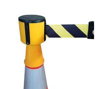 Barrera de cinturón portátil, barrera retráctil montada en cono, tráfico superior rojo y amarillo, 2/3/5 m, for áreas bloqueo peatones(2M(6.6FT))