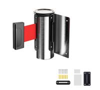 Barrera de cinturón retráctil, control de multitudes montado en la pared con dos métodos de instalación para pasillos y almacenes