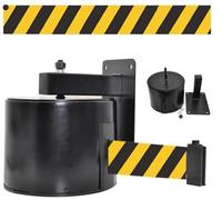 Barrera de cinturón retráctil de montaje en pared para control de multitudes, retractor de cinta de seguridad para aeropuertos, hoteles, tiendas minoristas, parque infantil