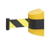 Barrera de cinturón retráctil para control de multitudes, soporte magnético de pared, 10 m de longitud, divisor de cola para una gestión eficiente de la línea, ideal para eventos y espacios públicos