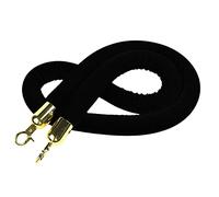 Barrera de cola de cuerda de estaca colgante, obstáculo de terciopelo brillante con núcleo de espuma suave y extremos a presión, control de multitudes(Black,3m/118inch/9.8ft)