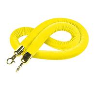 Barrera de cola de cuerda de estaca colgante, obstáculo de terciopelo brillante con núcleo de espuma suave y extremos a presión, control de multitudes(Yellow,3m/118inch/9.8ft)