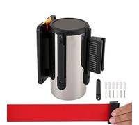 Barrera de Cola retráctil de Montaje en Pared, cinturón de Seguridad Rojo, Sistema de Control de multitudes de 3 vías, gestión eficaz de Colas, Barrera de Cinta Duradera de Montaje en Pared