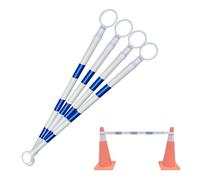 Barrera de Conos de tráfico Extensible de Alta Visibilidad, de 1,2 m a 2 m, Ligera y Reflectante, para Control de multitudes y Zonas de Trabajo - 4 barricadas portátiles Azules y Blancas