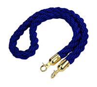 Barrera de control con cuerdas Cuerda de barrera trenzada de poliéster con gancho metálico for control de multitudes, multicolor, 0,6-3 m(Blue,3M/9.8Ft)
