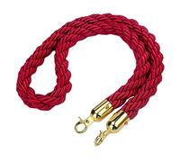 Barrera de control con cuerdas Cuerda de barrera trenzada de poliéster con gancho metálico for control de multitudes, multicolor, 0,6-3 m(Red,3M/9.8Ft)