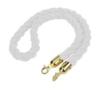 Barrera de control con cuerdas Cuerda de barrera trenzada de poliéster con gancho metálico for control de multitudes, multicolor, 0,6-3 m(White,3M/9.8Ft)