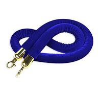 Barrera de cuerda de gestión de colas, núcleo de espuma suave, terciopelo brillante, extremos de cierre a presión, 0,9 m, azul, ideal para control de multitudes de eventos y guía de visitantes