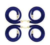 Barrera de cuerda de terciopelo de 5 m con ganchos, cuerdas de control de multitudes coloridas para orientación de visitantes, azul, rojo, rosa, verde, negro, morado, cuerdas de desviación de 5 m para