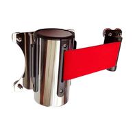Barrera de cuerda retráctil magnética para colas. Fixed Wall Mount Retractable Belt Barrier Magnetic Wall Mount Retractable Belt Barrier for Grocery Retail Store Stadium School(300CM/9.8FT)