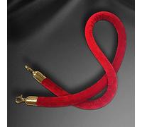 Barrera de cuerda trenzada for colas, for dirigir el tráfico peatonal, color rojo, con ganchos dorados(5 Pack,300Cm/9.8Ft)