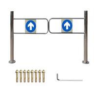 Barrera de entrada de acero inoxidable para supermercado, puerta oscilante de 90° para un acceso seguro, incluye tornillos, 150 x 100 cm, puerta de transferencia resistente para zonas de alto tráfico