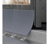 Barrera de Lluvia Autoadhesiva para Ventanas, Barrera de Agua for Alféizar Exterior,Protector de Goteo para Ventanas Externas,Burlete Barrera Antilluvia, (Gris,9cm×1m)