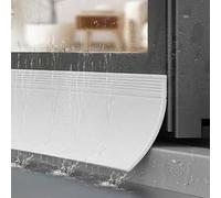 Barrera de Lluvia Autoadhesiva para Ventanas, Barrera de Agua for Alféizar Exterior,Protector de Goteo para Ventanas Externas,Burlete Barrera Antilluvia, (Blanco,9cm×1m)