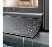 Barrera de lluvia, deflector de lluvia, burlete de aire, sello de goma autoadhesivo, tira flexible de 300 cm para puerta y resistente a la intemperie (negro)