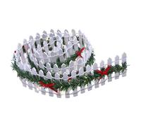 Barrera de madera de 35 pulgadas, miniatura de pueblo navideño, valla decorativa para piquetes, panel de valla de jardín de con luz LED para decoración de casa de Navidad, ciudad en miniatura