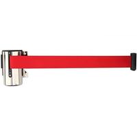 Barrera de Pared de Control de Multitudes, Rope Queue Ribbon Barrier Stainless Steel Wall Mount Red Queue Belt 300cm