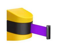 Barrera de pared retráctil con control de cola de montaje de tornillo y definición de espacio, material ABS, color morado, 2 m de longitud