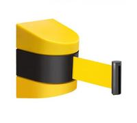 Barrera de pared retráctil con fijación de tornillo, control de cola ABS amarillo y delimitación de espacio, 2 m de longitud para gestión de eventos y seguridad