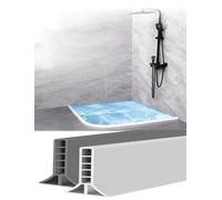 Barrera de piso for cuarto húmedo, barrera de agua for umbral de ducha de 7 cm de altura, sello de mampara de ducha, mampara de ducha for cuarto húmedo, tira de sellado for ducha(Black,120cm/46.8in)