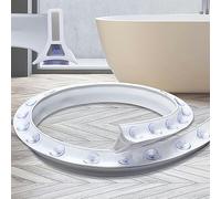 Barrera de presa de agua con umbral de ducha con ventosa, sello de silicona para el piso del baño de la habitación húmeda, barrera de retención de ducha plegable, tapón de agua para la separación seca