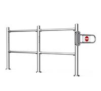 Barrera de seguridad automática con resorte para mostradores de cajero, puerta batiente de metal unidireccional para almacenes y centros comerciales (plata, 200 x 100 cm)