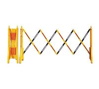 Barrera de Seguridad, Barrera móvil Extensible, Puerta de Barrera Vial Plegable rellena de Agua, Valla de tráfico retráctil, se extiende hasta 2,65 m, plástico Resistente, Amarillo, tamaño: