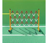 Barrera de Seguridad, Barrera Plegable portátil de Seguridad - Barrera de tráfico móvil y Plegable con Ruedas, fácil de Guardar, roja, 1,2 x 4 m - Ideal para Eventos, Obras y Seguridad Vial.