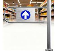 Barrera de seguridad de acero inoxidable para puerta de cierre automático, puerta de una sola dirección, 50 cm x 100 cm, sistema de bloqueo de resorte de metal, ideal para seguridad en la entrada.