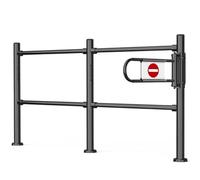 Barrera de seguridad de metal de cierre automático para mostradores de salida de mercado, puerta batiente unidireccional, entrada con resorte para centros comerciales y almacenes (negro, 200 x 100 cm)