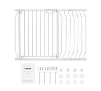 VEVOR Barrera de Seguridad Extensible Ancho de 75-123 cm Altura de 76 cm Cierre Automático Puerta de Escalera sin Taladrar Ancho de Apertura de 533 mm a 180° Valla para Niños para Interior