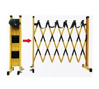 Barrera de seguridad extensible para puerta retráctil, ideal para zonas de trabajo, garajes, muelles de carga. Valla metálica fácil de mover para mayor seguridad.