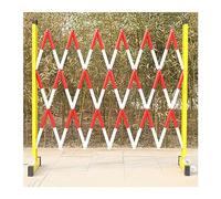 Barrera de seguridad móvil industrial plegable y extensible for exteriores, puerta entrada retráctil con ruedas for control multitudes en escuelas(Rosso,47x157in)