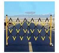 Barrera de seguridad móvil retráctil, valla de control de multitudes expandible con polea, barricada de tráfico amarilla y negra para museos, cines, hospitales, 1,2 x 7 m