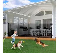 Barrera de seguridad para escalera y puerta, extensible de 0 a 700 cm, 115 cm de altura, barrera de seguridad para bebés y mascotas con malla reforzada, barrera de seguridad para escaleras