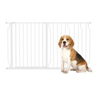 Barrera de seguridad PawHut para perros, barrera expandible tipo bastón de 75-145x76 cm, para escaleras, pasillos y puertas, sin perforación de acero.
