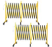 Barrera de Seguridad Plegable Extensible, Barrera de Acero para Escaleras, 360° Rodante, Barrera de Tijera o Puerta con Candado, para Garaje Subterráneo en Casa (5,18 m de Ancho-2 pcs)