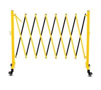 Barrera de Seguridad Plegable Extensible, Barrera de Acero para Escaleras, 360° Rodante, Barrera de Tijera o Puerta con Candado, para Garaje Subterráneo en Casa (3,35 m de Ancho)