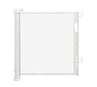 Barrera de seguridad retráctil de 0 a 150 cm para niños y perros, red de protección extensible, operación con una sola mano, para exterior, interior, escalera de 86 x 150 cm, color blanco