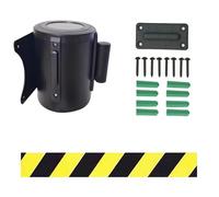 Barrera de Seguridad Retráctil de 2/3/5/10 M con Cordón de Seguridad para Montaje en Pared con Carcasa Deo Al Carbono Y Accesorios de Montaje./a/10M(32Ft)