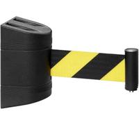 Barrera de seguridad retráctil montaje en pared cinturón montada la línea Montaje cola(Schwarz,16.4Ft)