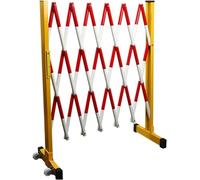 Barrera de Seguridad retráctil portátil - Valla móvil de tráfico, Barrera de Fibra de Vidrio y Metal, Puerta de Seguridad Que Ahorra Espacio, Amarilla, 1,2 m x 7 m para e
