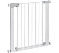 Safety 1st Auto Close, Barrera Seguridad Niños Escalera a Presión, 73-80cm (máx. 136cm), Valla Seguridad Infantil Automática, Apertura Una Mano, Sin Tornillos (Sin Taladros), Doble Bloqueo, Blanca