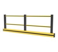 Barrera de suelo con barandilla Boplan, amarillo y negro