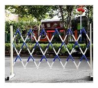 Barrera de tráfico Extensible, Barricada metálica móvil con Ruedas, Puerta de Seguridad retráctil, Valla de Seguridad Flexible para Entrada de vehículos, Uso Industrial, Azul, 1,2 m de Ancho